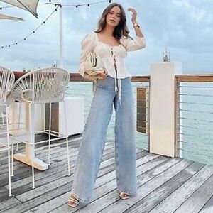 Brock Collection x H&M White Lyocell-blend Blouse